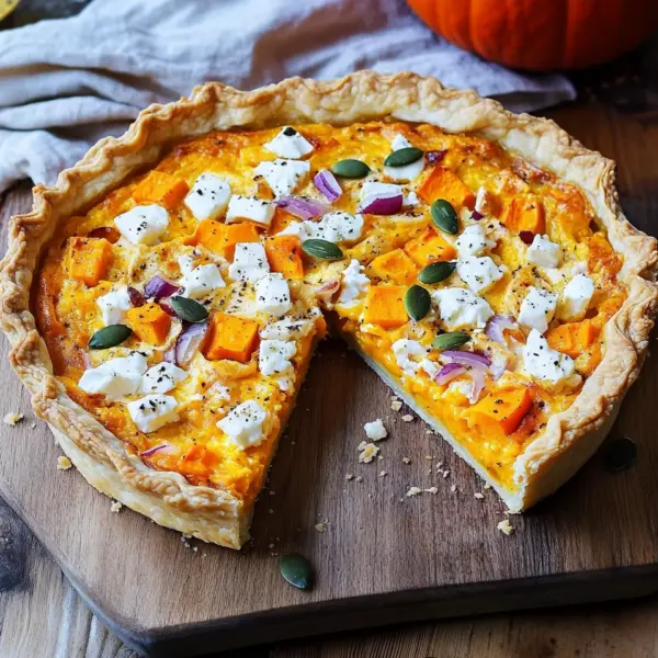 Saftige Kürbis-Quiche mit Feta