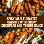 Spicy Maple-Roasted Carrots with Crispy Chickpeas and Yogurt Sauce 16 Pinterest Hidden Image