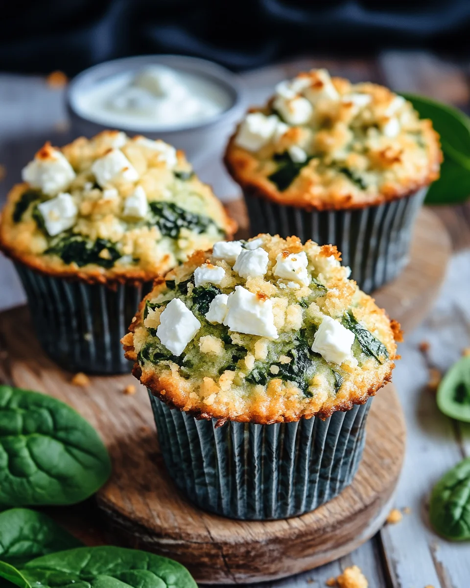 Spinat-Feta-Muffins mit doppelt Käse und Crunch