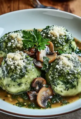 Spinat-Knödel mit Pilzragout 25 Spinat-Knödel mit Pilzragout