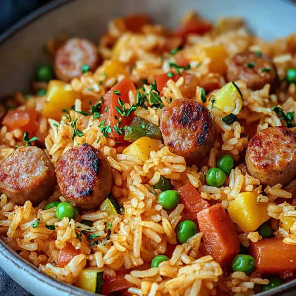 Wurst Reis Pfanne