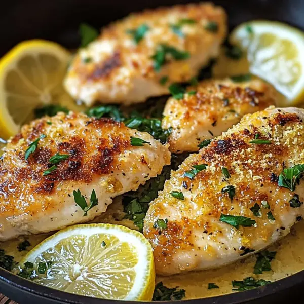 Zitronen Parmesan Pfannenhähnchen