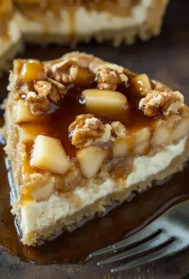 Apfel-Cheesecake mit Walnuss-Streuseln und Karamellsauce 26 Apfel-Cheesecake mit Walnuss-Streuseln und Karamellsauce
