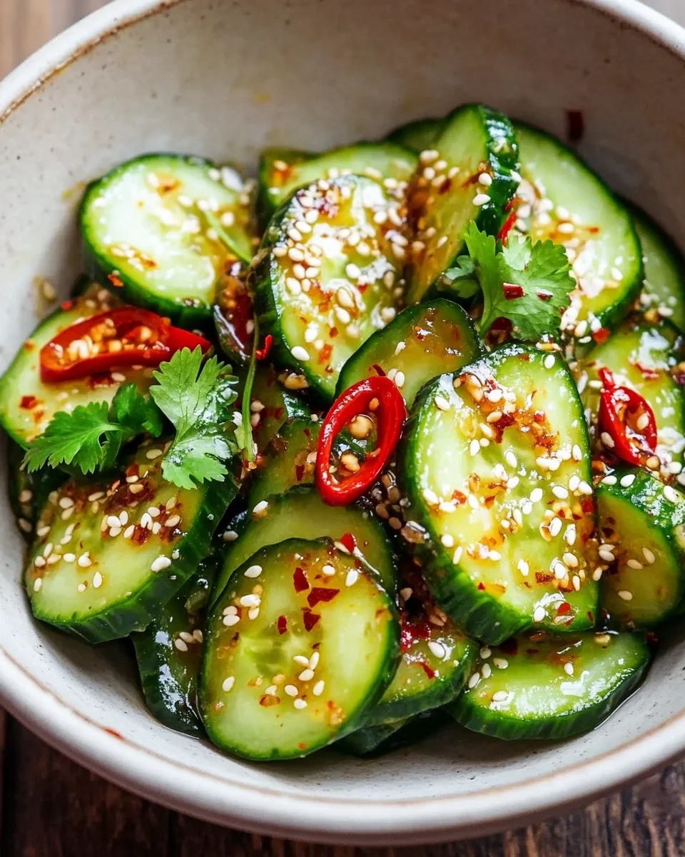 Asiatischer Gurkensalat mit Chili & Sesam 18 Asiatischer