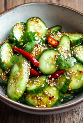 Asiatischer Gurkensalat mit Chili & Sesam