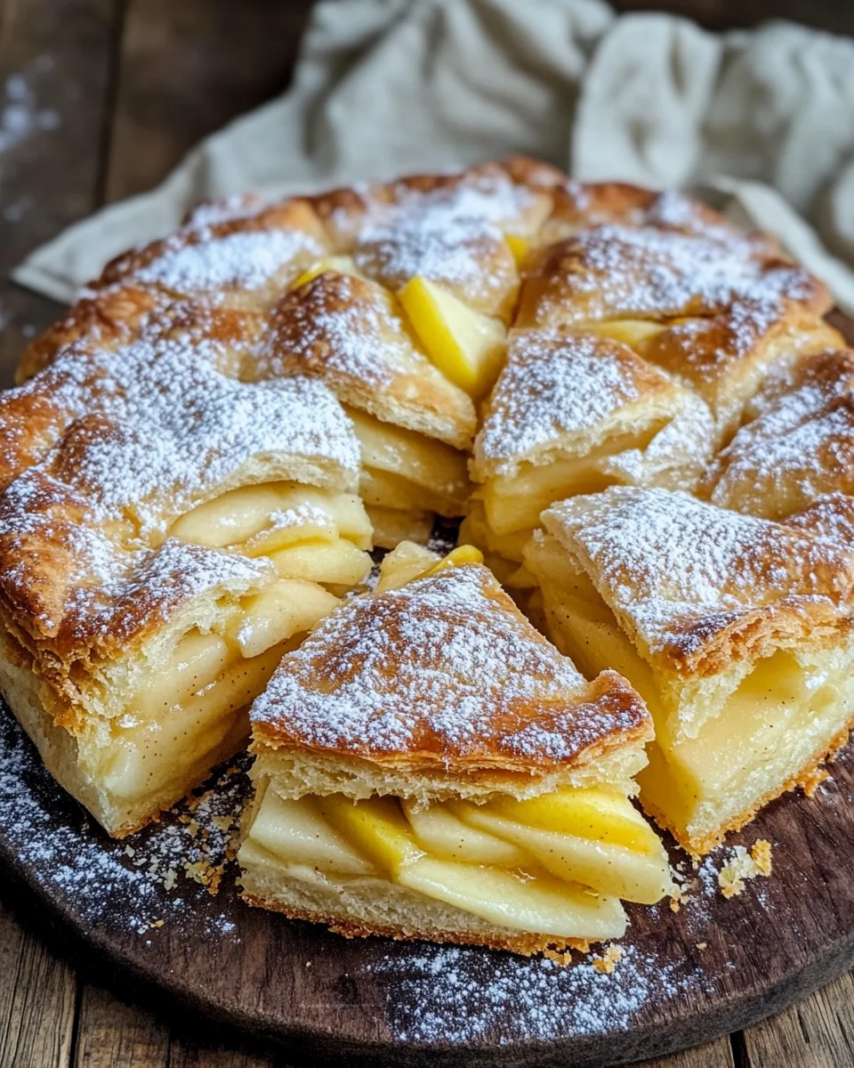Blätterteigkuchen mit Puddingcreme und Apfel 19 Blätterteigkuchen