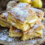 Bl&auml;tterteigkuchen mit Puddingcreme und Apfel