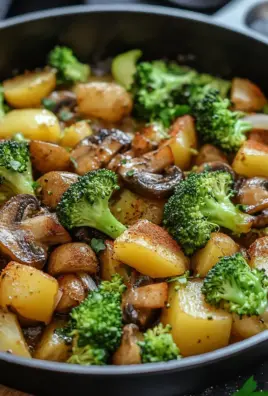 Brokkoli Kartoffel Pfanne mit Pilzen 24 Brokkoli Kartoffel Pfanne mit Pilzen