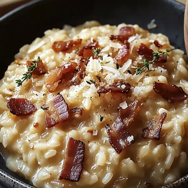 Französisches Zwiebel und Speck Risotto