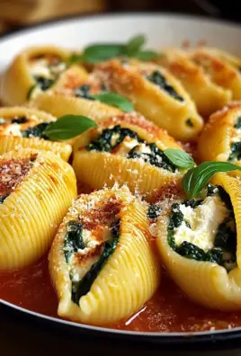 Gefüllte Muschelnudeln mit Ricotta und Spinat 22 Gefüllte Muschelnudeln mit Ricotta und Spinat