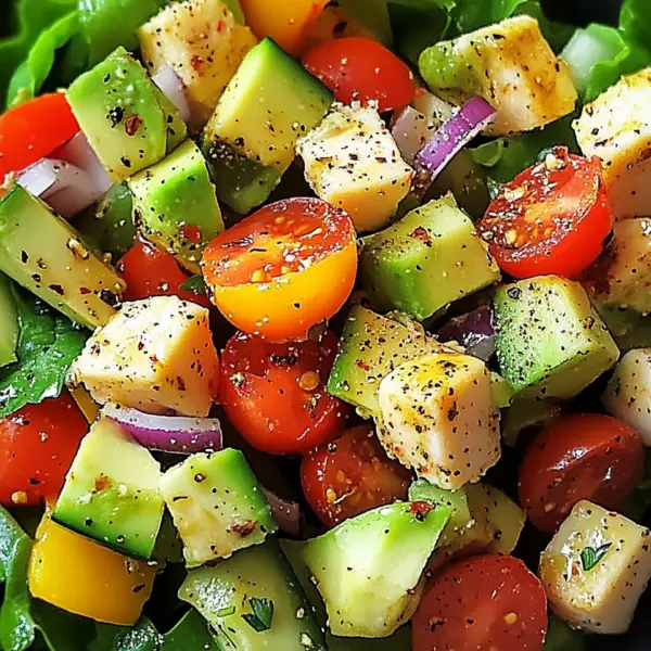 Gesunder Avocado Hähnchen Salat