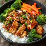 H&auml;hnchen-Teriyaki mit Brokkoli und Reis