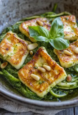 Halloumi mit Zucchini-Pesto-Nudeln 24 Halloumi mit Zucchini-Pesto-Nudeln