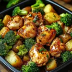 Honey-Garlic Chicken with Broccoli and Potatoes