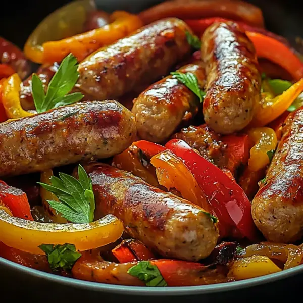 Italienische Wurst mit Paprika und Zwiebeln