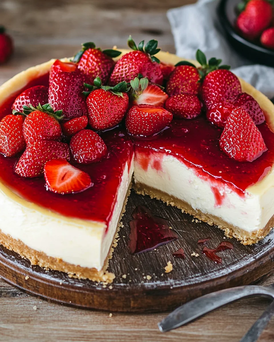 Käsekuchen mit Erdbeeren 16 Käsekuchen
