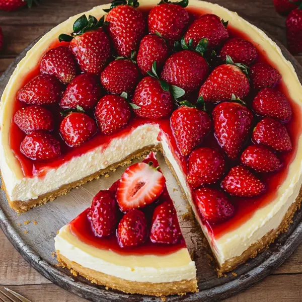 Käsekuchen mit Erdbeeren