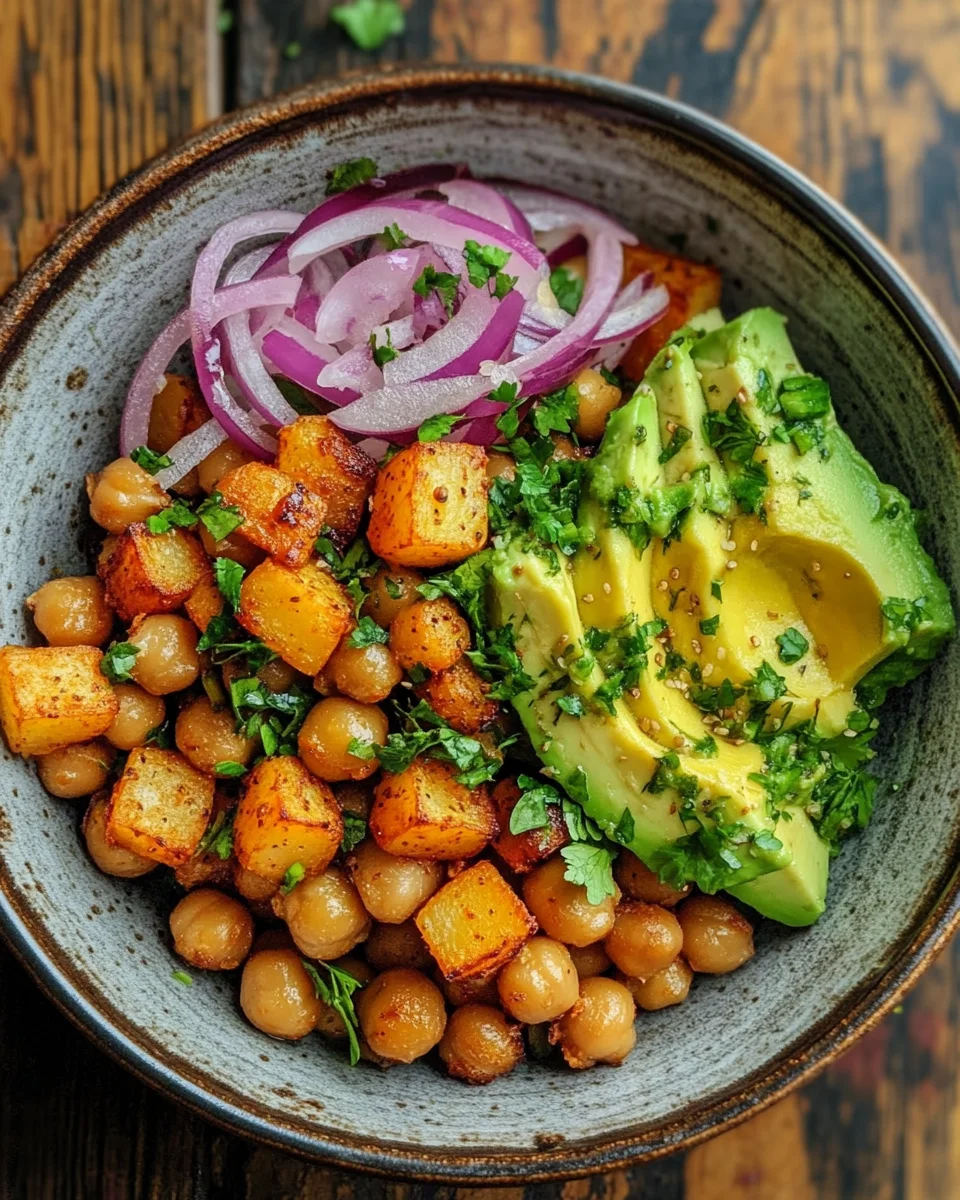 Kartoffel-Kichererbsen-Bowl