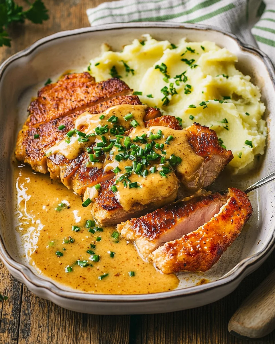 Kasseler in Honig-Senf-Sahne