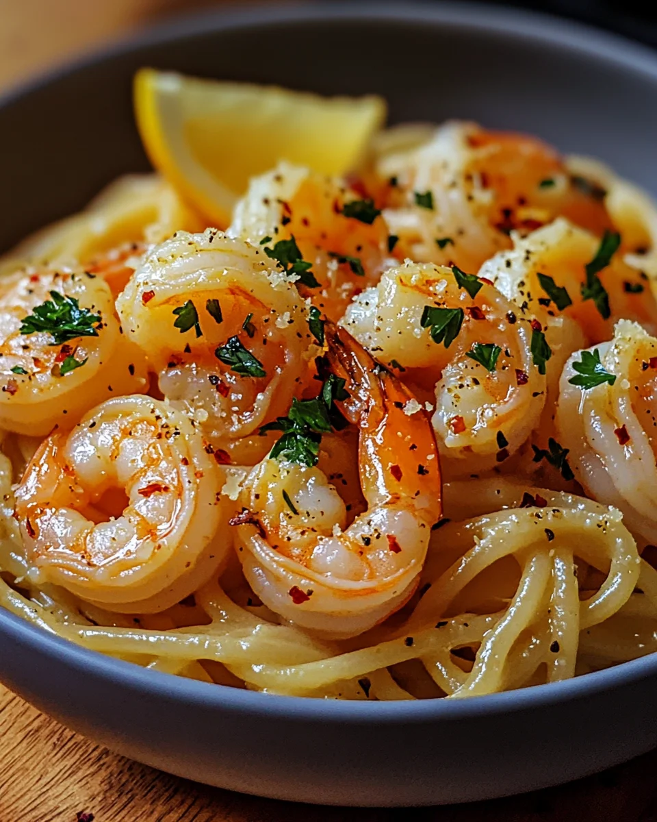 Knoblauch-Butter-Shrimp Pasta