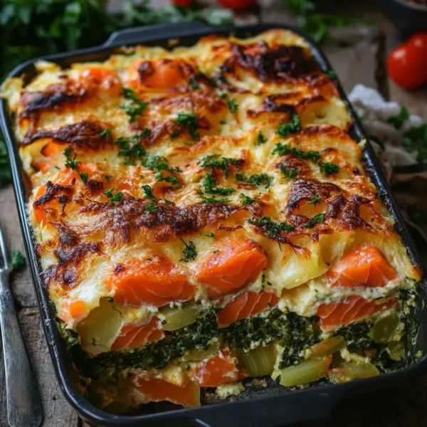Lachs-Spitzkohl-Auflauf