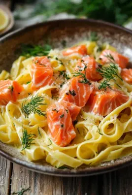 Lachs-Tagliatelle mit cremiger Zitronensoße