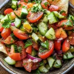 Libanesischer Tomaten Pita Salat