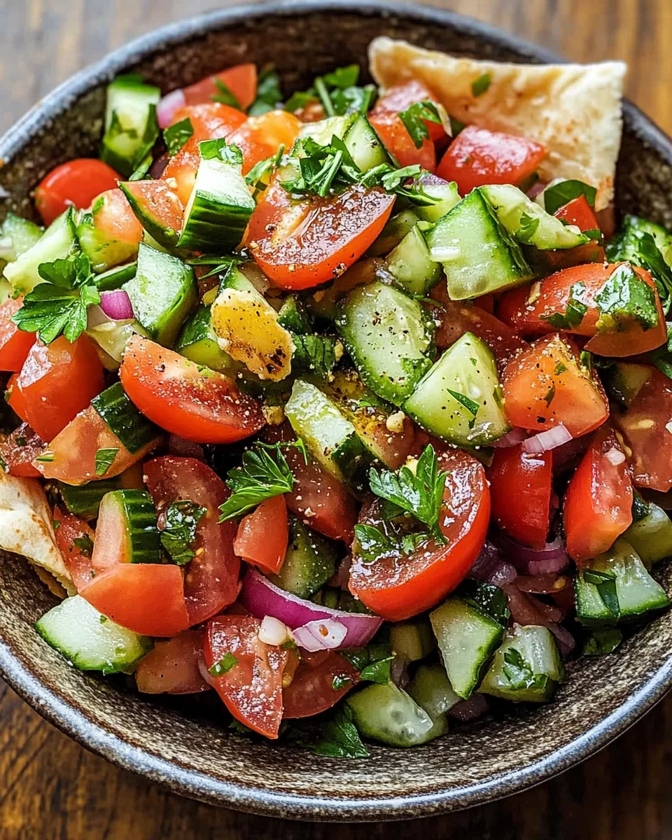 Libanesischer Tomaten Pita Salat