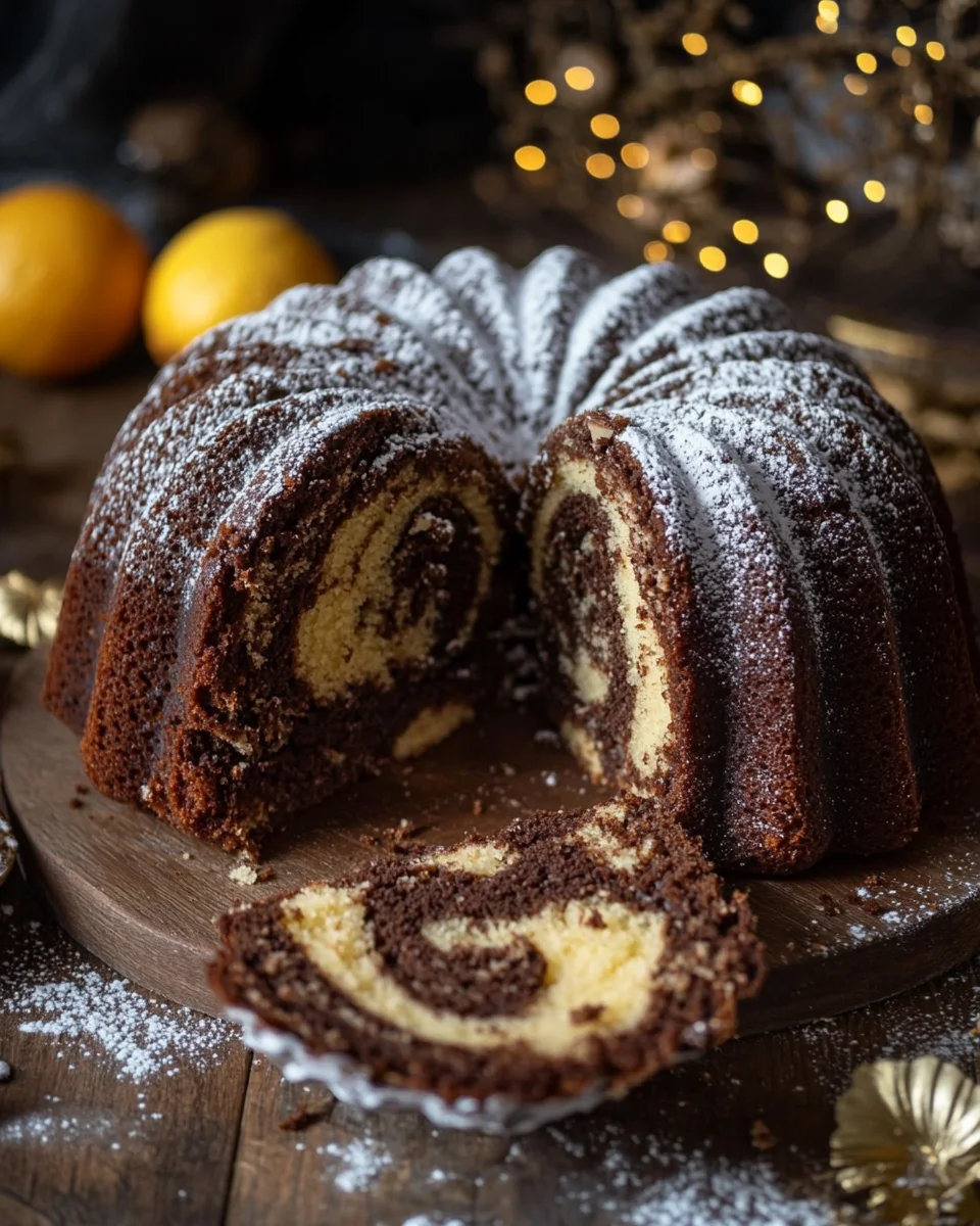 Marmor-Lebkuchen-Gugelhupf