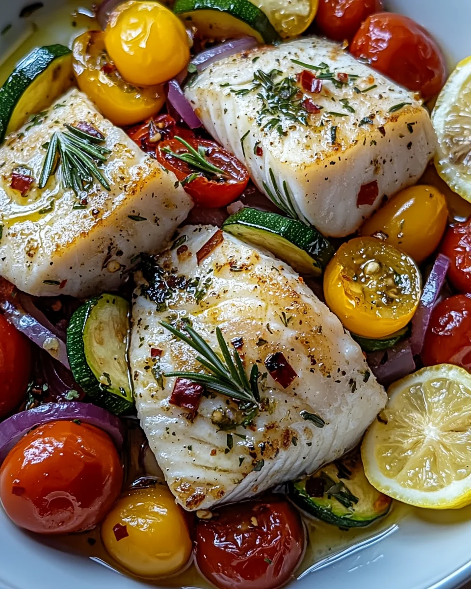 Mediterran Gebackene Fischfilets mit Gemüse 22 Mediterran Gebackene Fischfilets mit Gemüse