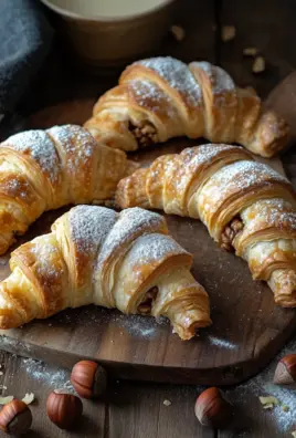 Nusshörnchen - Hefehörnchen mit Nussfüllung 25 Nusshörnchen - Hefehörnchen mit Nussfüllung