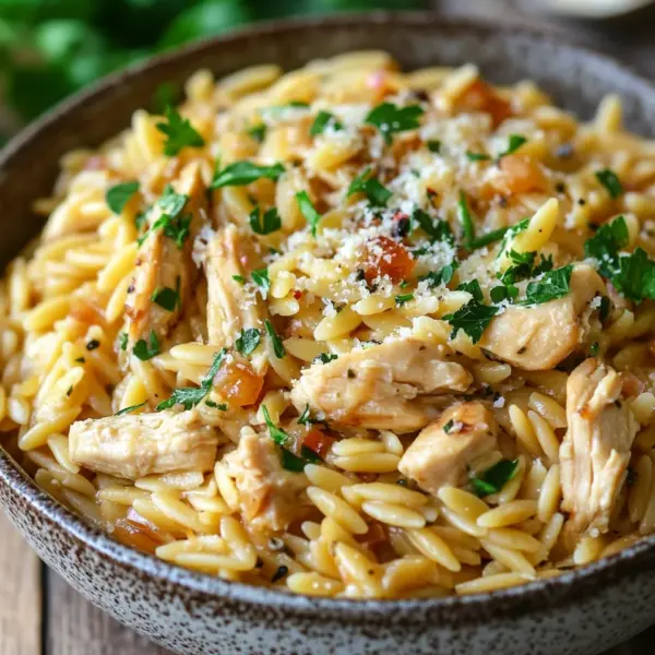 One Pot Orzo Pasta mit Hähnchen