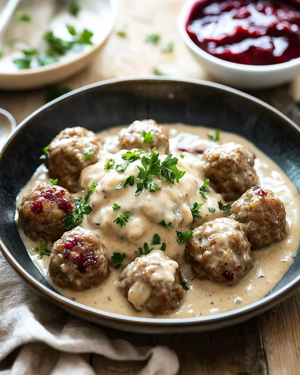 Rezept für Schwedische Köttbullar mit Rahmsauce