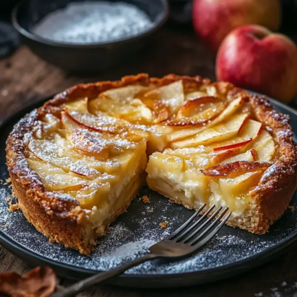 Saftiger Apfelkuchen mit Pudding