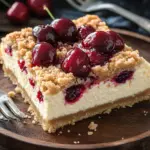 Saftiger K&auml;sekuchen mit Kirschen und Streuseln