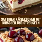 Saftiger Käsekuchen mit Kirschen und Streuseln 18 Pinterest Hidden Image