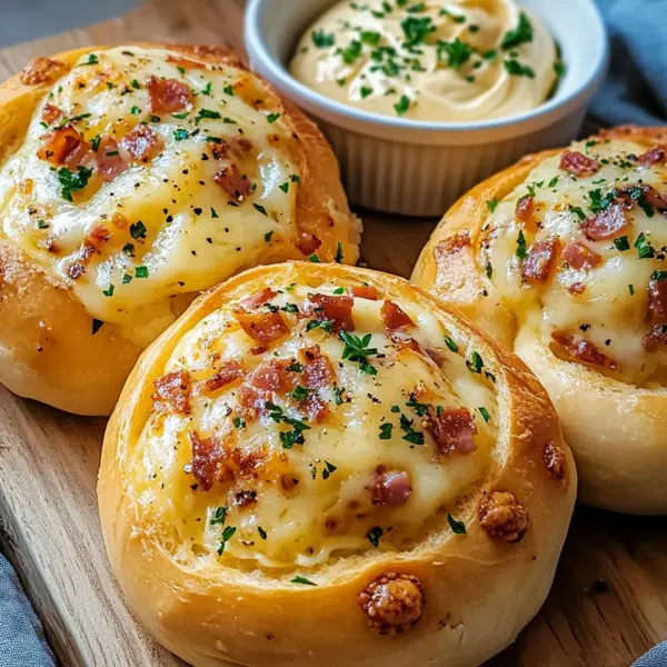 Speck & Käse Brötchen mit Knoblauchbutter