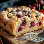 Streuselkuchen mit Kirschen vom Blech