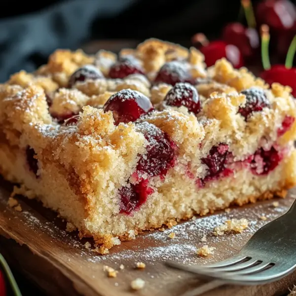 Streuselkuchen mit Kirschen vom Blech