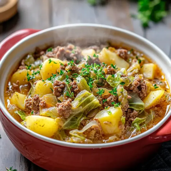Wirsing-Eintopf mit Hackfleisch und Kartoffeln