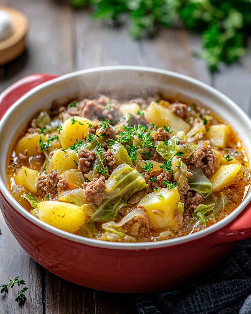 Wirsing-Eintopf mit Hackfleisch und Kartoffeln