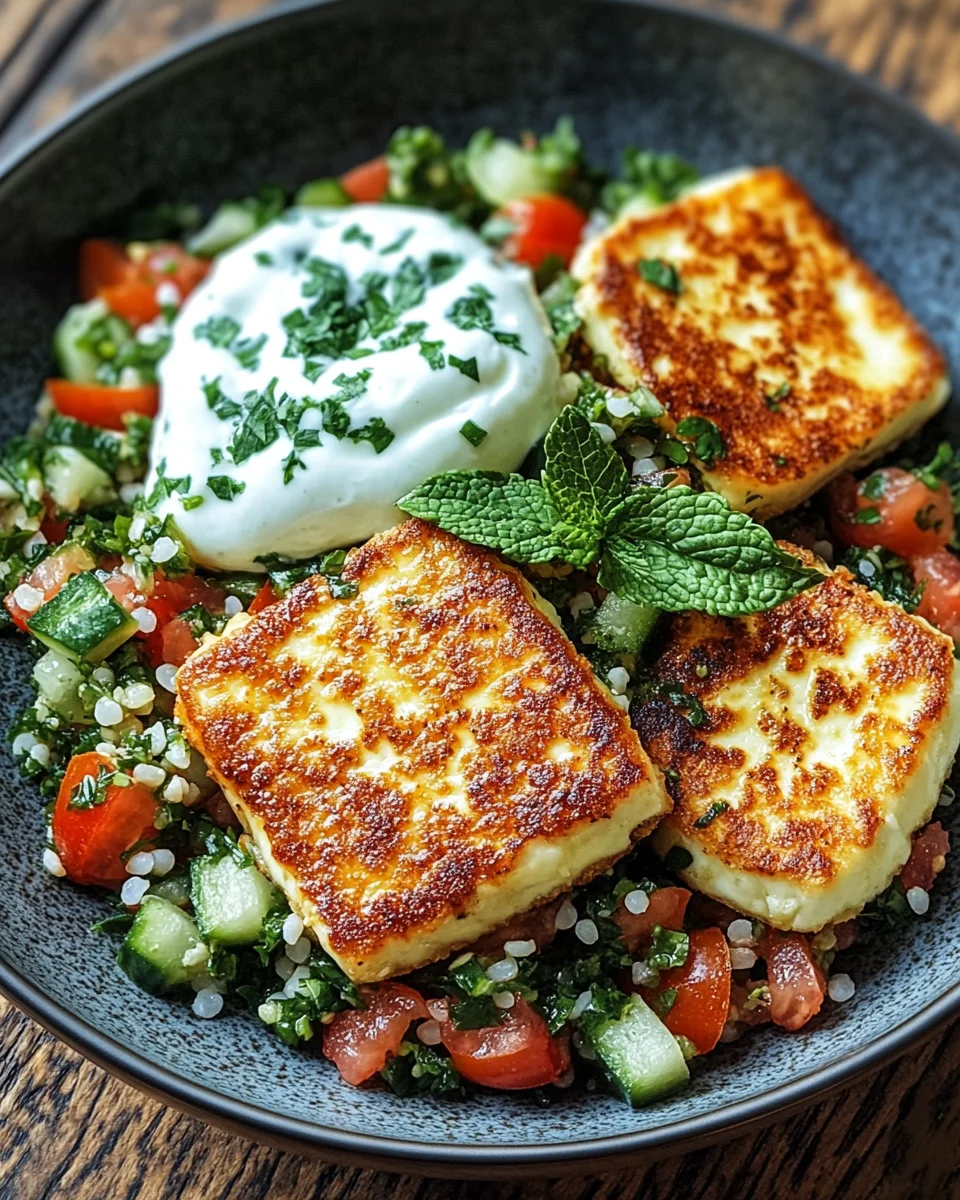 Würziger Halloumi mit Tabbouleh und Minzjoghurt 21 Würziger