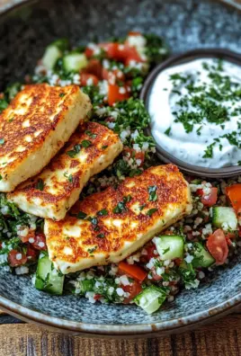 Würziger Halloumi mit Tabbouleh und Minzjoghurt 28 Würziger Halloumi mit Tabbouleh und Minzjoghurt