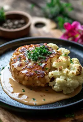 Blumenkohlsteak mit Pfefferrahmsauce 27 Blumenkohlsteak mit Pfefferrahmsauce