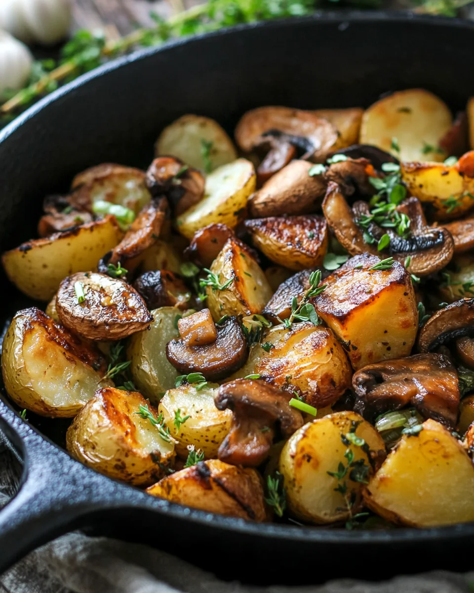 Champignon-Kartoffel-Pfanne mit Frühlingszwiebeln 19 Champignon-Kartoffel-Pfanne