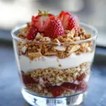 Erdbeer-Dessert im Glas mit Joghurt