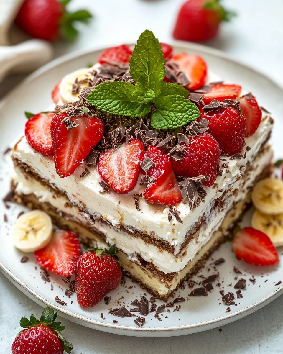 Erdbeer-Stracciatella-Bananen-Torte