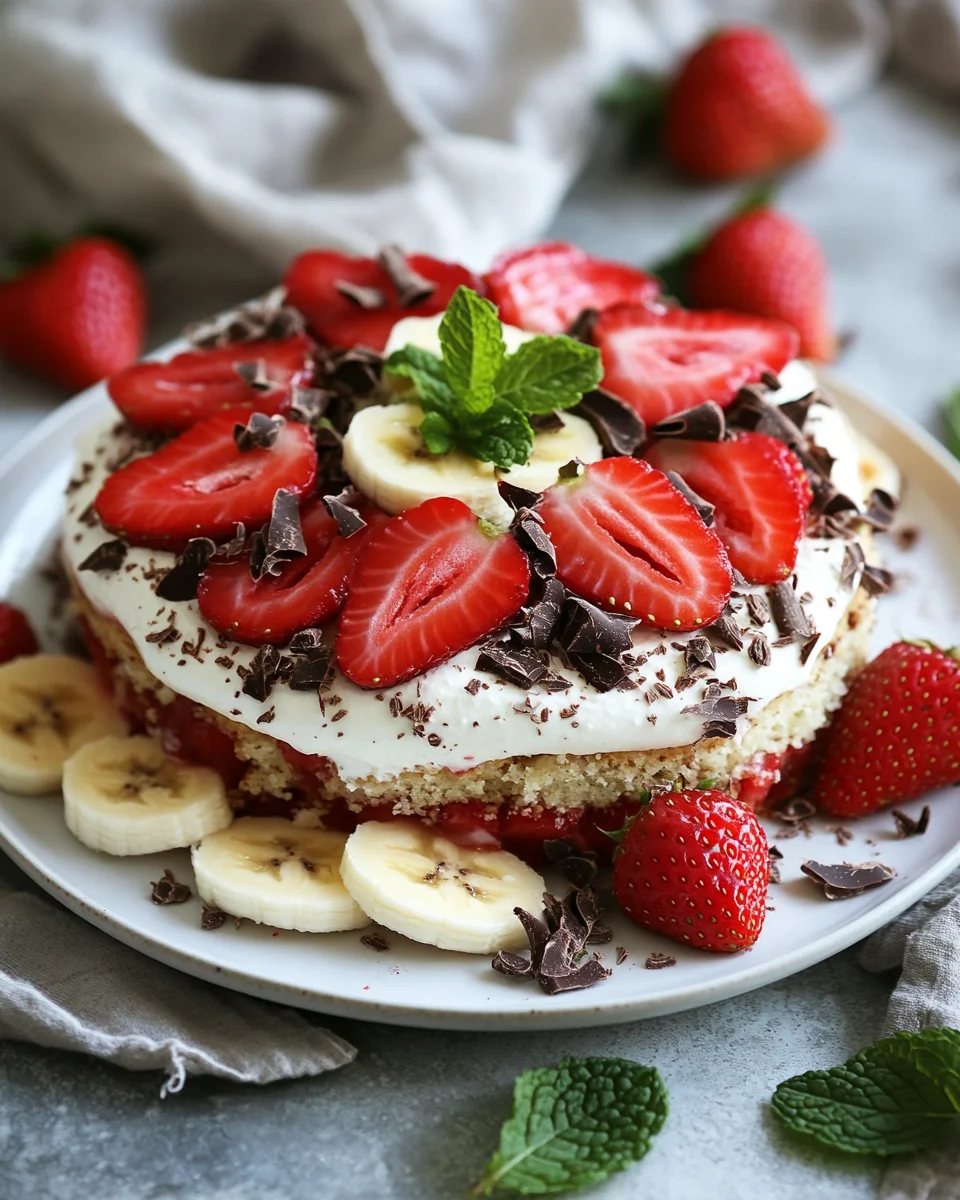 Erdbeer-Stracciatella-Bananen-Torte