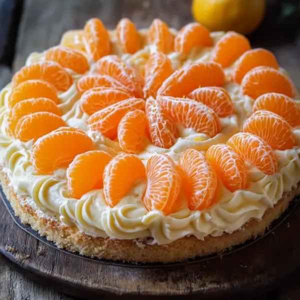 Fantakuchen mit Mandarinen und Paradiescreme