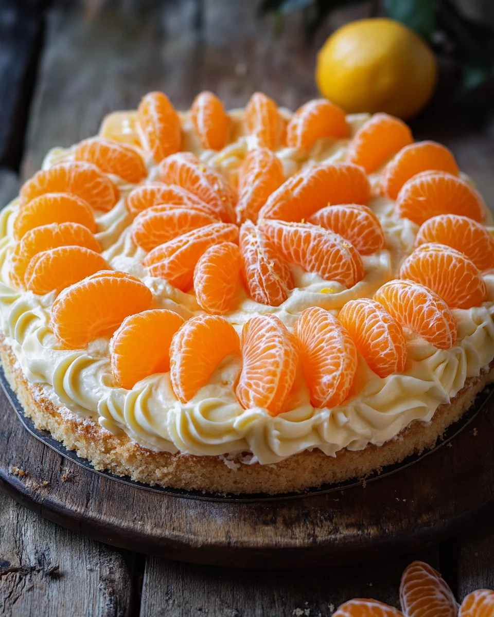 Fantakuchen mit Mandarinen und Paradiescreme